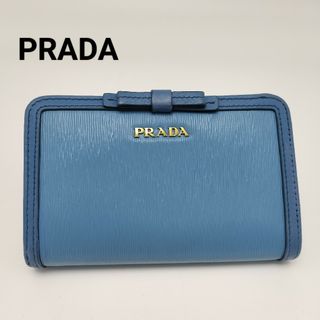 プラダ(PRADA)の極美品✨プラダ　折り財布　レザー　リボン(財布)