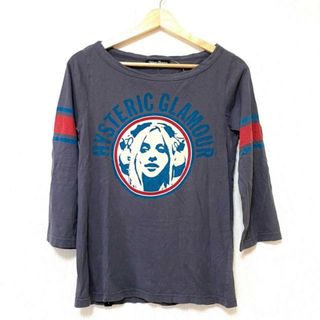 ヒステリックグラマー(HYSTERIC GLAMOUR)のHYSTERIC GLAMOUR(ヒステリックグラマー) 七分袖Tシャツ サイズF レディース - ダークグレー×レッド×ブルーグリーン クルーネック(Tシャツ(長袖/七分))