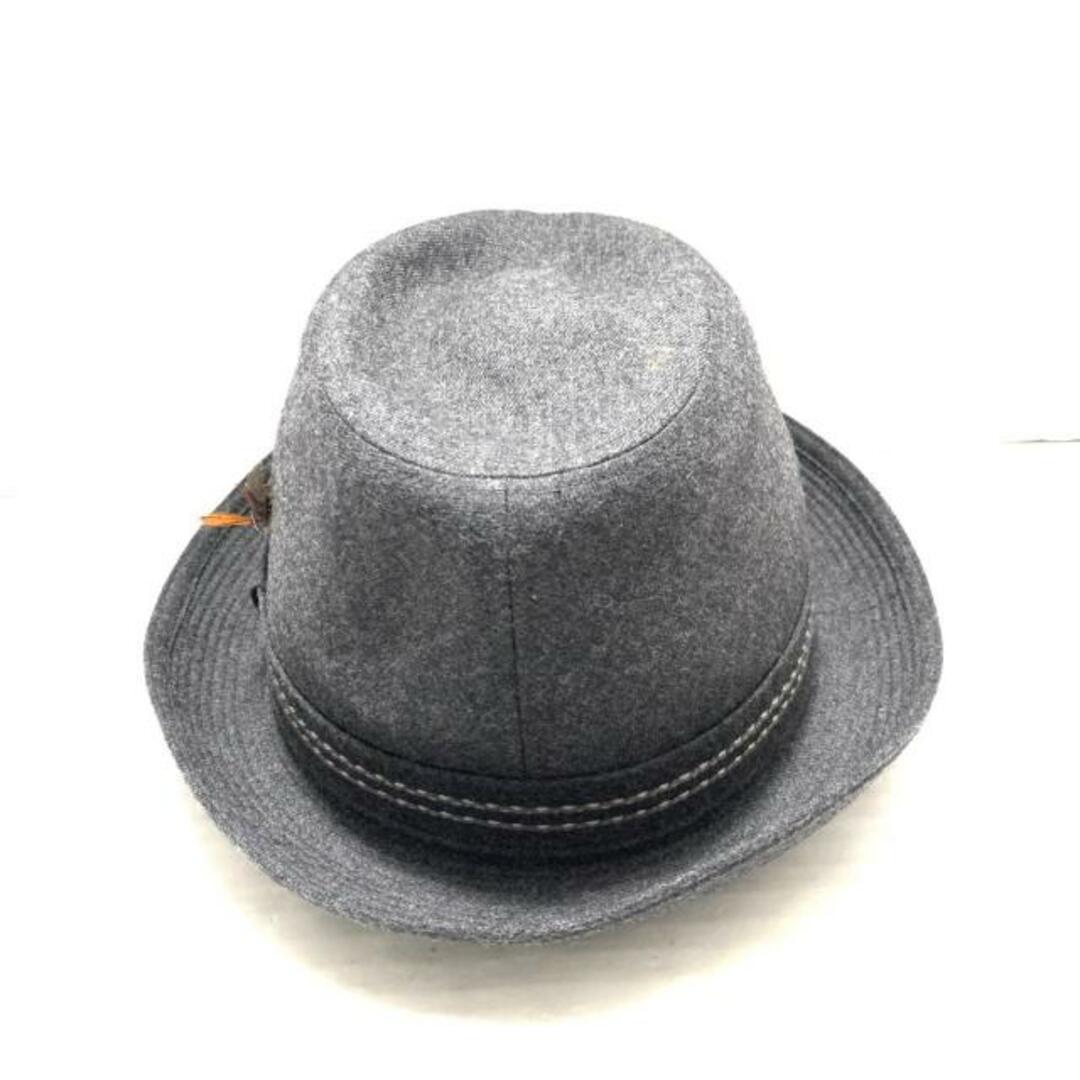 Borsalino(ボルサリーノ)のBorsalino(ボルサリーノ) ハット - ダークグレー×ライトグレー ウール×ポリエステル レディースの帽子(ハット)の商品写真