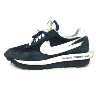 ナイキ(NIKE)のNIKE(ナイキ) スニーカー 26 メンズ - DH2684-400 ダークネイビー×白 sacaiコラボ 化学繊維×レザー×スエード(スニーカー)