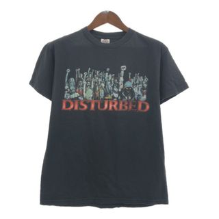 00年代 DISTURBED ディスターブド ツアーＴシャツ バンドT ブラック (メンズ M) 中古 古着 Q6026(Tシャツ/カットソー(半袖/袖なし))