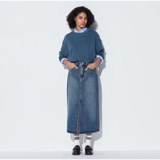 ユニクロ(UNIQLO)のユニクロ　デニムロングスカート　70 XL(ロングスカート)