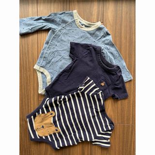 ベビーギャップ(babyGAP)のGAP ギャップ　ベビー　3枚セット　ベアー　6-12M(ロンパース)