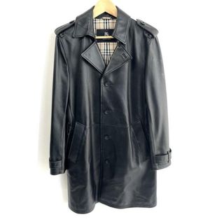 バーバリーブラックレーベル(BURBERRY BLACK LABEL)のBurberry Black Label(バーバリーブラックレーベル) コート サイズM メンズ美品  - 黒 長袖/レザー/秋/冬(その他)