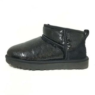 アグ(UGG)のUGG(アグ) ショートブーツ 25 レディース - 1151616 黒 スパンコール×ムートン(ブーツ)