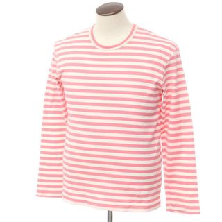 COMME des GARCONS HOMME PLUS - 【中古】コムデギャルソンオムプリュス COMME des GARCONS HOMME PLUS 2020年春夏 コットン ボーダー 長袖Ｔシャツ ピンクxホワイト【サイズL】【メンズ】