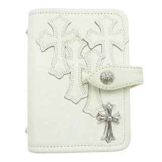 クロムハーツ(Chrome Hearts)のCHROME HEARTS クロムハーツ（原本無） 手帳 AGENDA アジェンダ ミニ スモール CHクロス セメタリ― クロスパッチ 手帳カバー ホワイト系【中古】(その他)