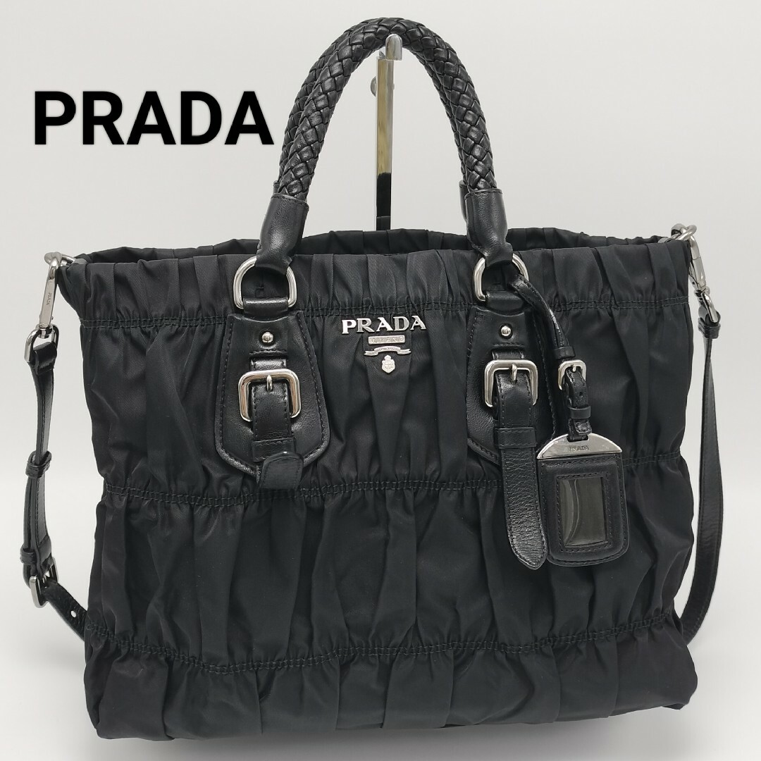 PRADA(プラダ)の極美品✨プラダ　2wayバッグ　ブラック　黒 レディースのバッグ(トートバッグ)の商品写真