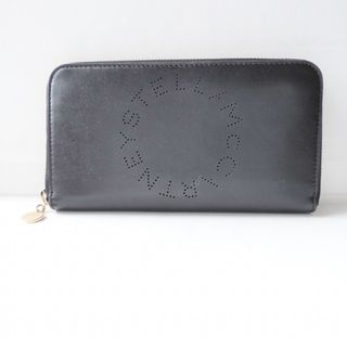 ステラマッカートニー(Stella McCartney)のstellamccartney(ステラマッカートニー) 長財布 ステラロゴ 黒 パンチング/ラウンドファスナー 合皮(財布)