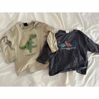 恐竜柄トップス2枚セット(Tシャツ/カットソー)