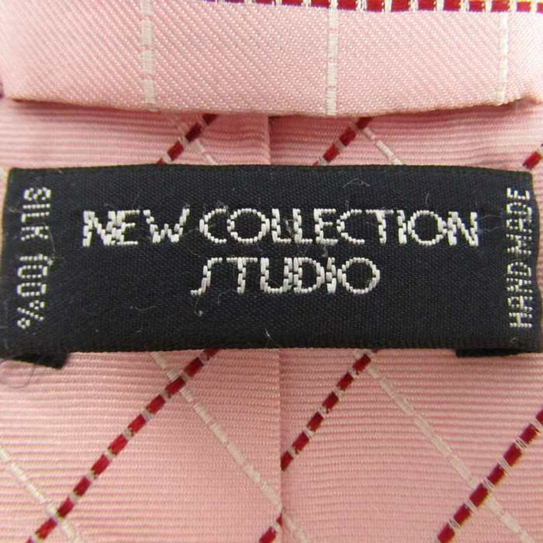 ニューコレクションスタジオ ブランド ネクタイ チェック柄 格子柄 シルク PO  メンズ ピンク NEW COLLECTION STUDIO メンズのファッション小物(ネクタイ)の商品写真