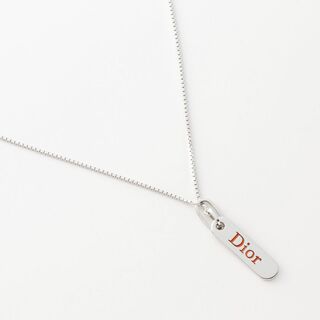 ディオール(Dior)のディオール DIOR プレート赤ロゴネックレス(ネックレス)
