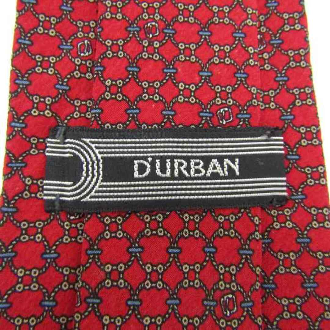 D’URBAN(ダーバン)のダーバン ブランド ネクタイ ドット パネル柄 小紋柄 シルク PO  メンズ レッド Durban メンズのファッション小物(ネクタイ)の商品写真