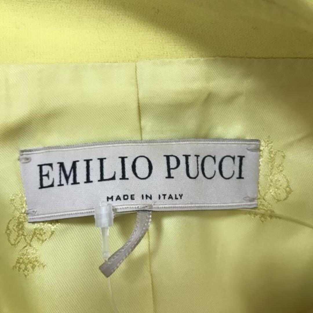 EMILIO PUCCI(エミリオプッチ)のEMILIO PUCCI(エミリオプッチ) ジャケット サイズ38 S レディース - イエロー 長袖/ダブル/肩パッド/秋/冬 レディースのジャケット/アウター(その他)の商品写真