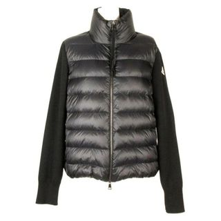 モンクレール(MONCLER)のMONCLER(モンクレール) ダウンジャケット サイズM レディース CARDIGAN TRICOT 黒 長袖/ジップアップ/冬(ダウンジャケット)