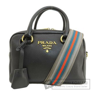 プラダ(PRADA)のPRADA ロゴ金具 2WAY ハンドバッグ レザー レディース(ハンドバッグ)