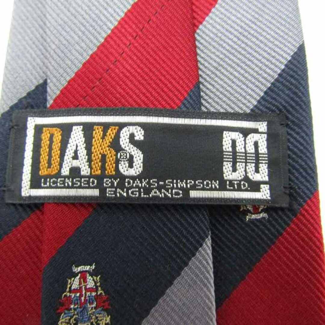 DAKS(ダックス)のダックス ブランド ネクタイ ストライプ柄 紋章柄 小紋柄 シルク PO  メンズ ネイビー DAKS メンズのファッション小物(ネクタイ)の商品写真