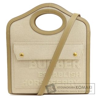 バーバリー(BURBERRY)のBURBERRY ミニポケットバッグ 2WAY ハンドバッグ キャンバス レディース(ハンドバッグ)