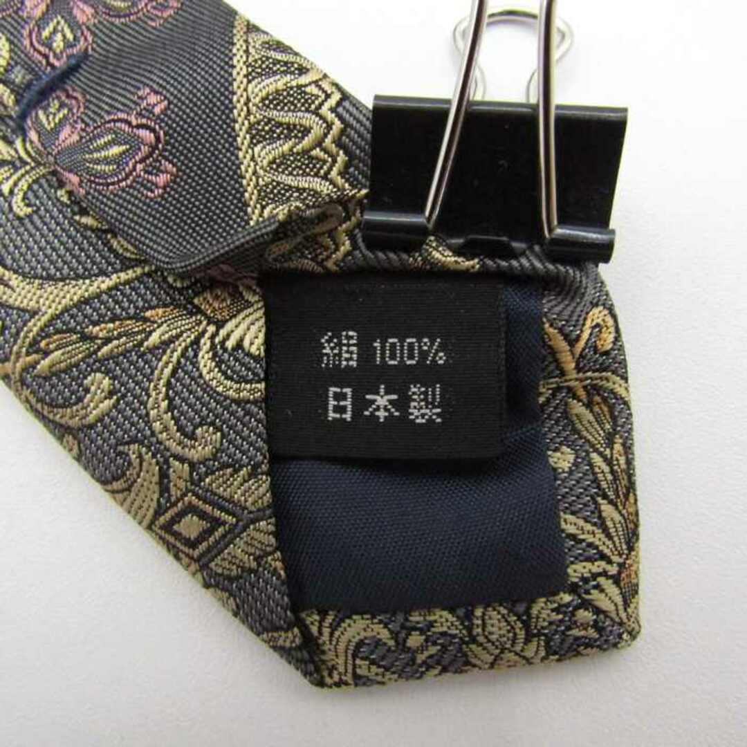 ユミ カツラ ブランド ネクタイ ストライプ柄 花柄 シルク 日本製 PO  メンズ グレー YUMI KATSURA メンズのファッション小物(ネクタイ)の商品写真