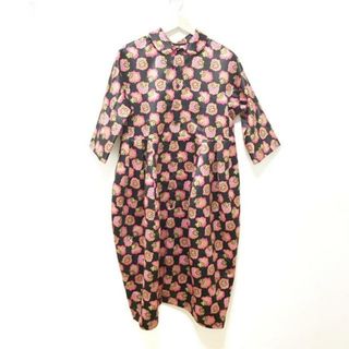 tricot COMMEdesGARCONS(トリココムデギャルソン) コート サイズ2 M レディース - 黒×マルチ 七分袖/花柄/春/秋(その他)