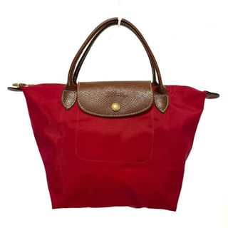 ロンシャン(LONGCHAMP)のLONGCHAMP(ロンシャン) ハンドバッグ ル・プリアージュオリジナル レッド×ブラウン 折りたたみ ナイロン×レザー(ハンドバッグ)