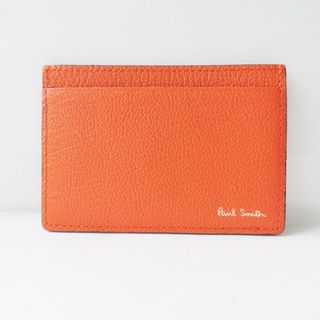 ポールスミス(Paul Smith)のPaulSmith(ポールスミス) パスケース美品  - オレンジ×黒 レザー(名刺入れ/定期入れ)