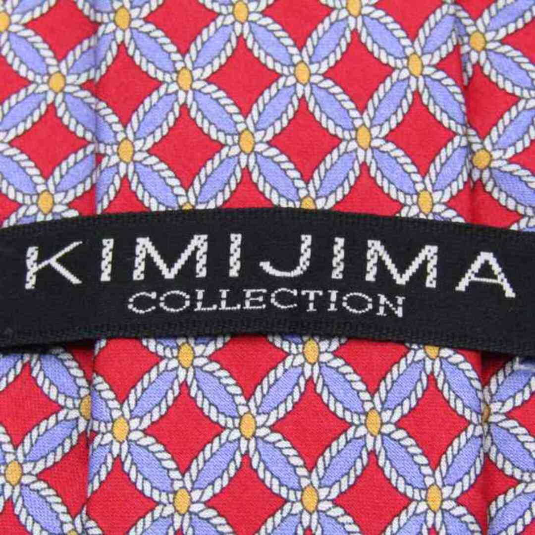 キミジマ ブランド ネクタイ 花柄 格子柄 ドット シルク 日本製 PO  メンズ ワインレッド KIMIJIMA PARIS TOKYO メンズのファッション小物(ネクタイ)の商品写真