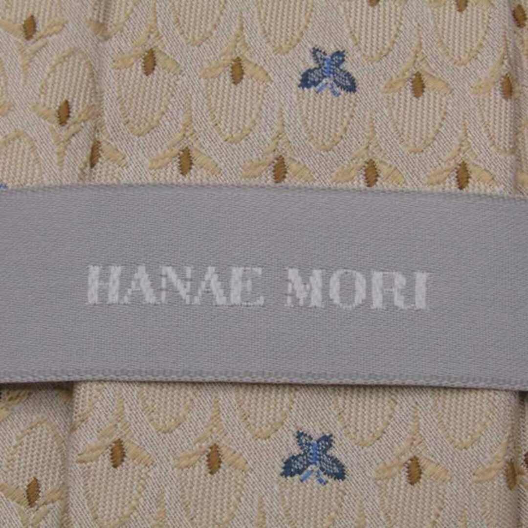 HANAE MORI(ハナエモリ)のハナエモリ ブランド ネクタイ 花柄 蝶々 小紋柄 シルク 日本製 PO  メンズ ベージュ HANAE MORI 森英恵 メンズのファッション小物(ネクタイ)の商品写真