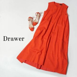 Drawer - ドゥロワー Drawer オレンジワンピース 2022SS ノースリーブ ドレス