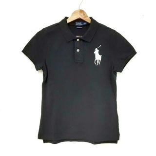 ポロラルフローレン(POLO RALPH LAUREN)のPOLObyRalphLauren(ポロラルフローレン) 半袖ポロシャツ サイズM レディース美品  ビッグポニー 黒×白(ポロシャツ)