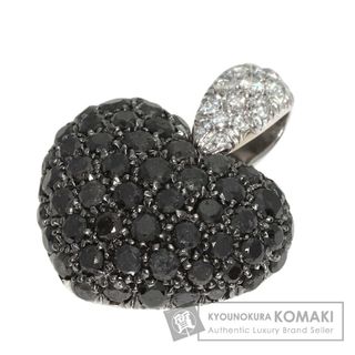 Chopard - Chopard ハートモチーフ ブラックダイヤモンド  ダイヤモンド ペンダントトップ K18WG レディース