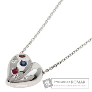 ミキモト(MIKIMOTO)のMIKIMOTO ルビー サファイア ダイヤモンド ネックレス K18WG レディース(ネックレス)