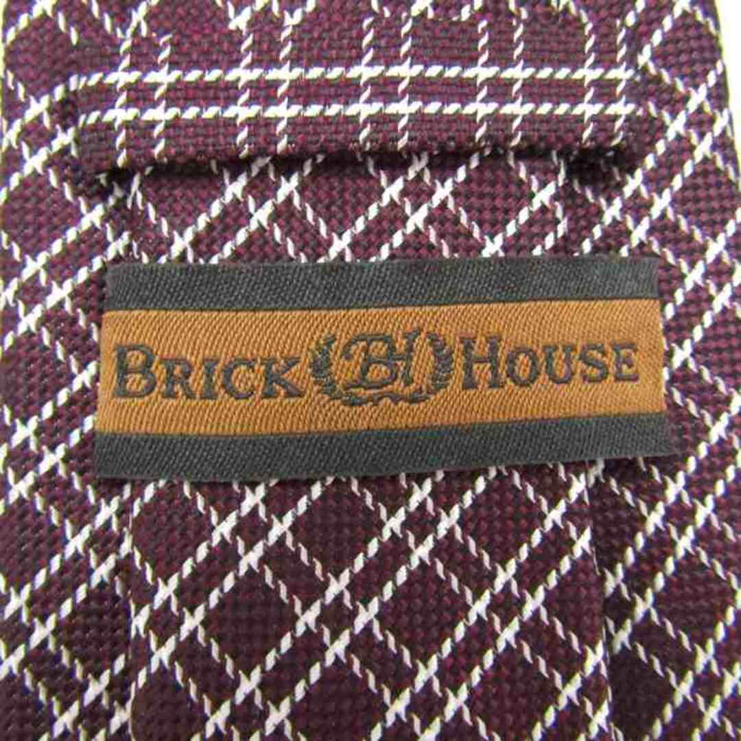 ブリックハウス ブランド ネクタイ チェック柄 格子柄 シルク PO  メンズ ブラウン BRICK HOUSE メンズのファッション小物(ネクタイ)の商品写真