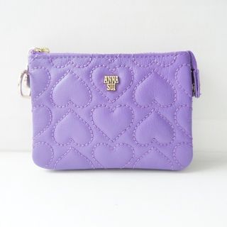 アナスイ(ANNA SUI)のANNA SUI(アナスイ) コインケース美品  - パープル ハート/キルティング レザー(コインケース)