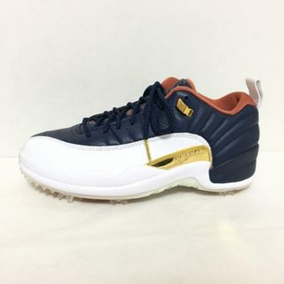 ナイキ(NIKE)のNIKE(ナイキ) スニーカー 26.5 メンズ美品  エア ジョーダン 12 ロー DZ4524-400 ダークネイビー×白×オレンジ ゴルフ/インソール取外し可 レザー×合皮(スニーカー)