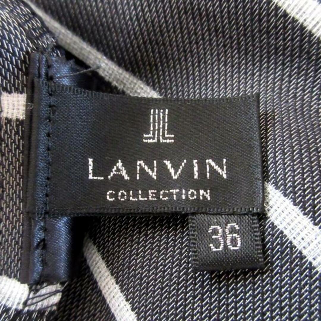 LANVIN COLLECTION(ランバンコレクション)のLANVIN COLLECTION(ランバンコレクション) 半袖カットソー サイズ36 S レディース美品  - 黒×ライトグレー ボーダー レディースのトップス(カットソー(半袖/袖なし))の商品写真