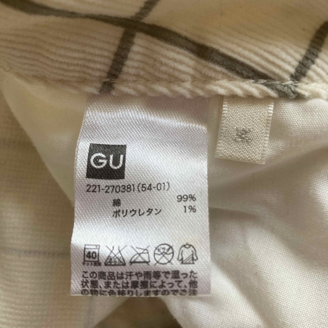 GU(ジーユー)のGUのパンツ　コーデュロイ　チェック　白 レディースのパンツ(その他)の商品写真