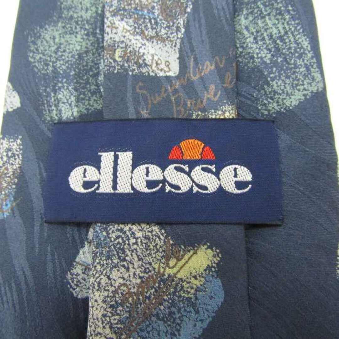 ellesse(エレッセ)のエレッセ ブランド ネクタイ 総柄 パネル柄 シルク 日本製 PO  メンズ ネイビー ellesse メンズのファッション小物(ネクタイ)の商品写真