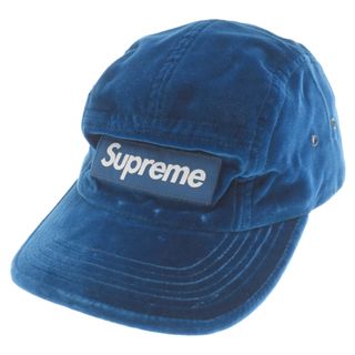 シュプリーム(Supreme)のSUPREME シュプリーム 20AW Velvet Camp Cap ボックスロゴ ベルベット キャンプ ベロア キャップ ブルー(キャップ)