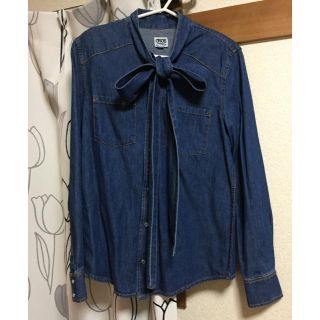 エイソス(asos)のデニムリボンシャツ(シャツ/ブラウス(長袖/七分))