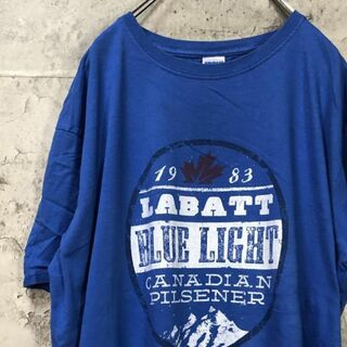 LABATT 山脈 企業ロゴ USA輸入 オーバーサイズ Tシャツ(Tシャツ/カットソー(半袖/袖なし))
