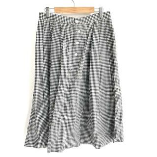 MargaretHowell(マーガレットハウエル) ロングスカート サイズ2 M レディース美品  - 黒×白 チェック柄