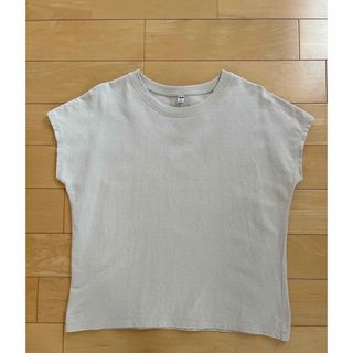 ユニクロ(UNIQLO)のUNIQLO フレンチスリーブTシャツ　　　　　　　　　　　　　　　ベージュ　M(Tシャツ(半袖/袖なし))