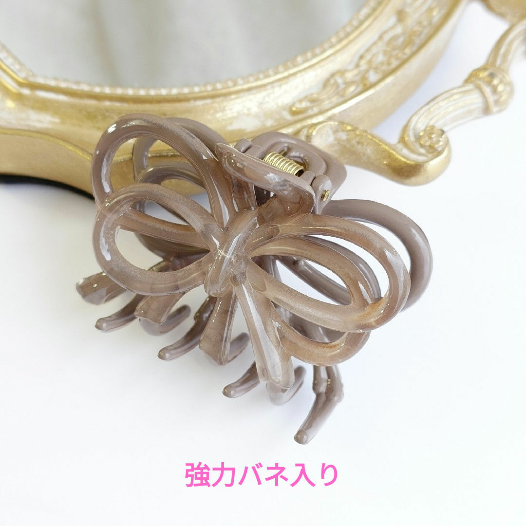 ♡新品♡バンスクリップ♪リボン/モカブラウン レディースのヘアアクセサリー(バレッタ/ヘアクリップ)の商品写真