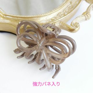 ♡新品♡バンスクリップ♪リボン/モカブラウン(バレッタ/ヘアクリップ)