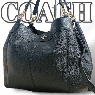 コーチ(COACH)の極美品 COACH ショルダーバッグ ハンドバッグ 2way 黒 斜め掛け(ショルダーバッグ)