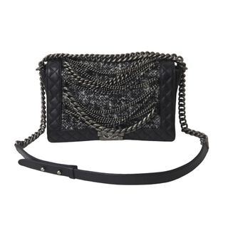 シャネル(CHANEL)のCHANEL シャネル ボーイシャネル ショルダーバッグ ワンショルダー A67920 18番台 ブラック シルバー金具 美品 中古 63484(ハンドバッグ)