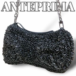 アンテプリマ(ANTEPRIMA)の極美品 アンテプリマ リボン チェーン  ショルダーバッグ ブラック(ショルダーバッグ)