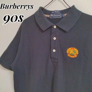 バーバリー(BURBERRY)の【USA製】Burberrys バーバリー　90s エムブレム刺繍　ポロシャツ(ポロシャツ)