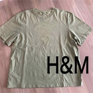 エイチアンドエム(H&M)のLサイズ　半袖Tシャツ H&Mエイチアンドエム　カーキ(Tシャツ/カットソー(半袖/袖なし))